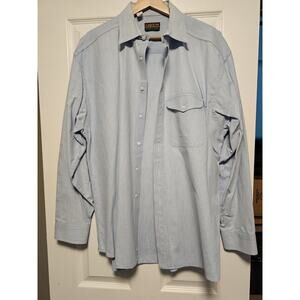 Oakton Limited Mens Long Sleeve Button Up Blue Shirt Size L